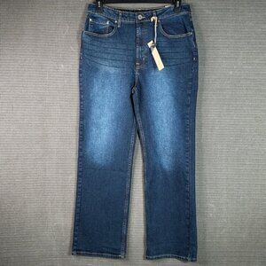 Studio 12 Womens Size 13 Blue Relaxed Fit Denim Jeans slightly Distressed